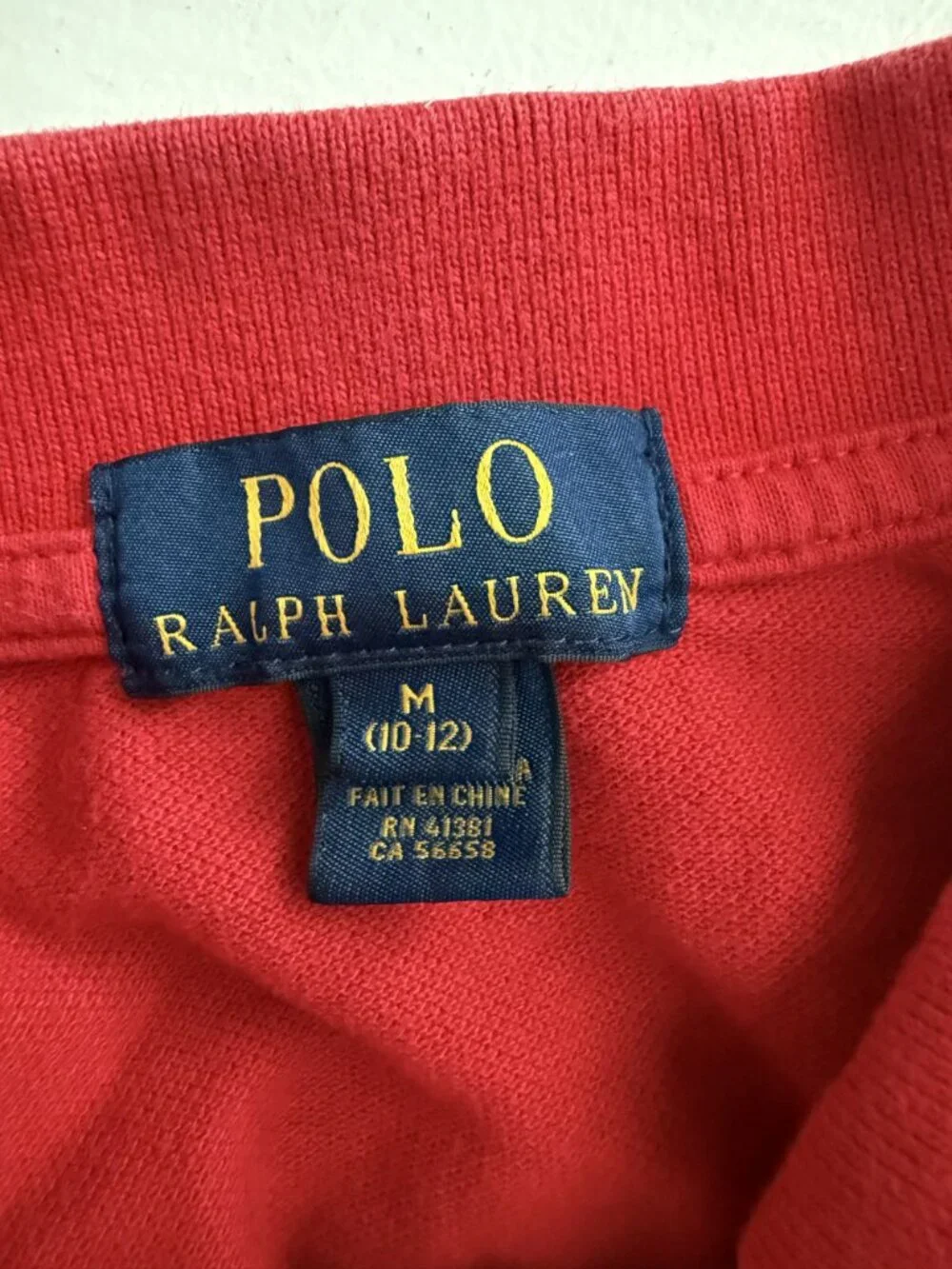 Polo Ralph Lauren Boys Polo Collared Shirt Red Size M 10-12 [jb]